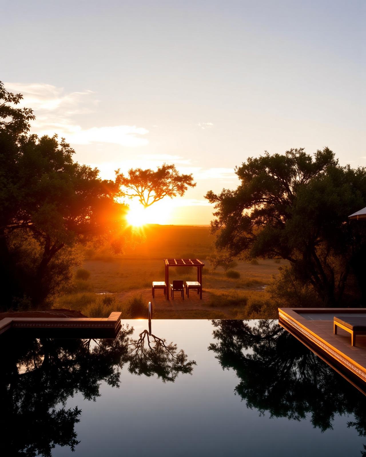 Infinity pool overlooking the African plains