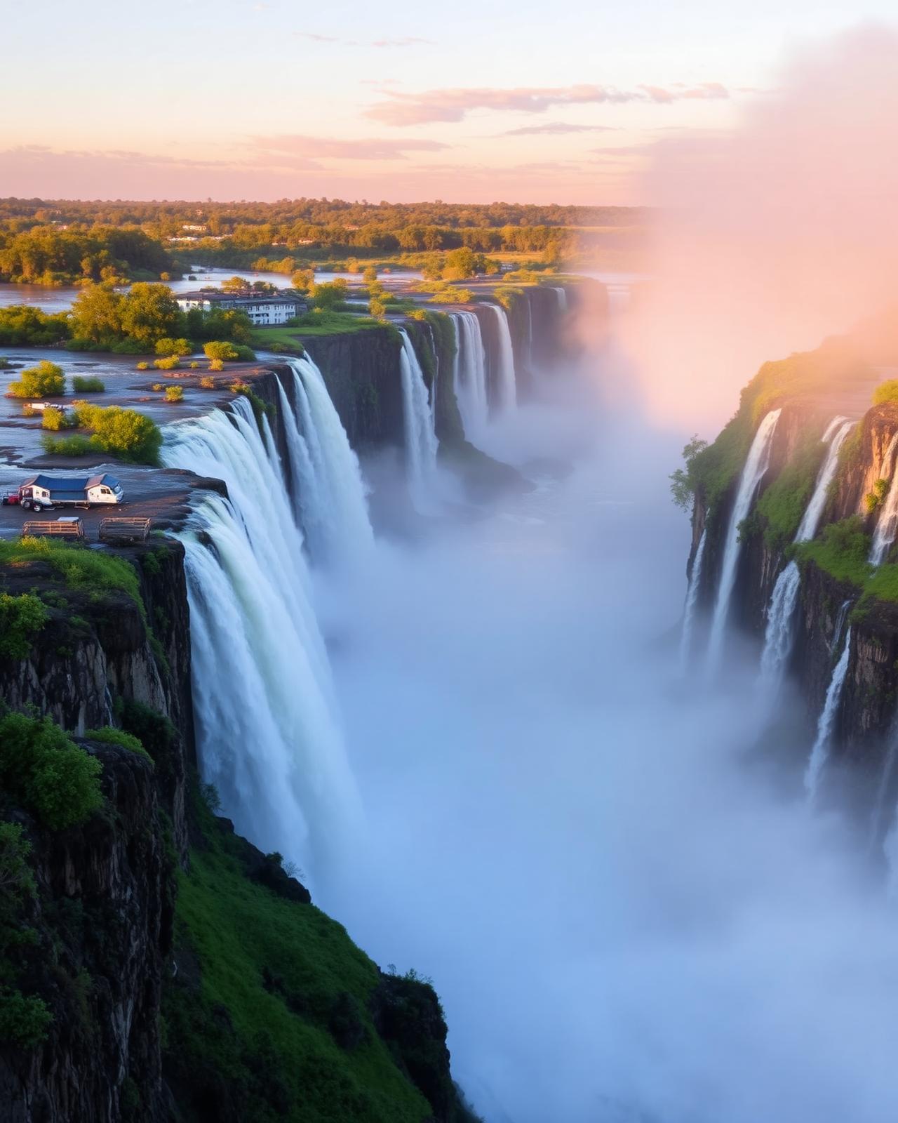 Victoria Falls at sunrise